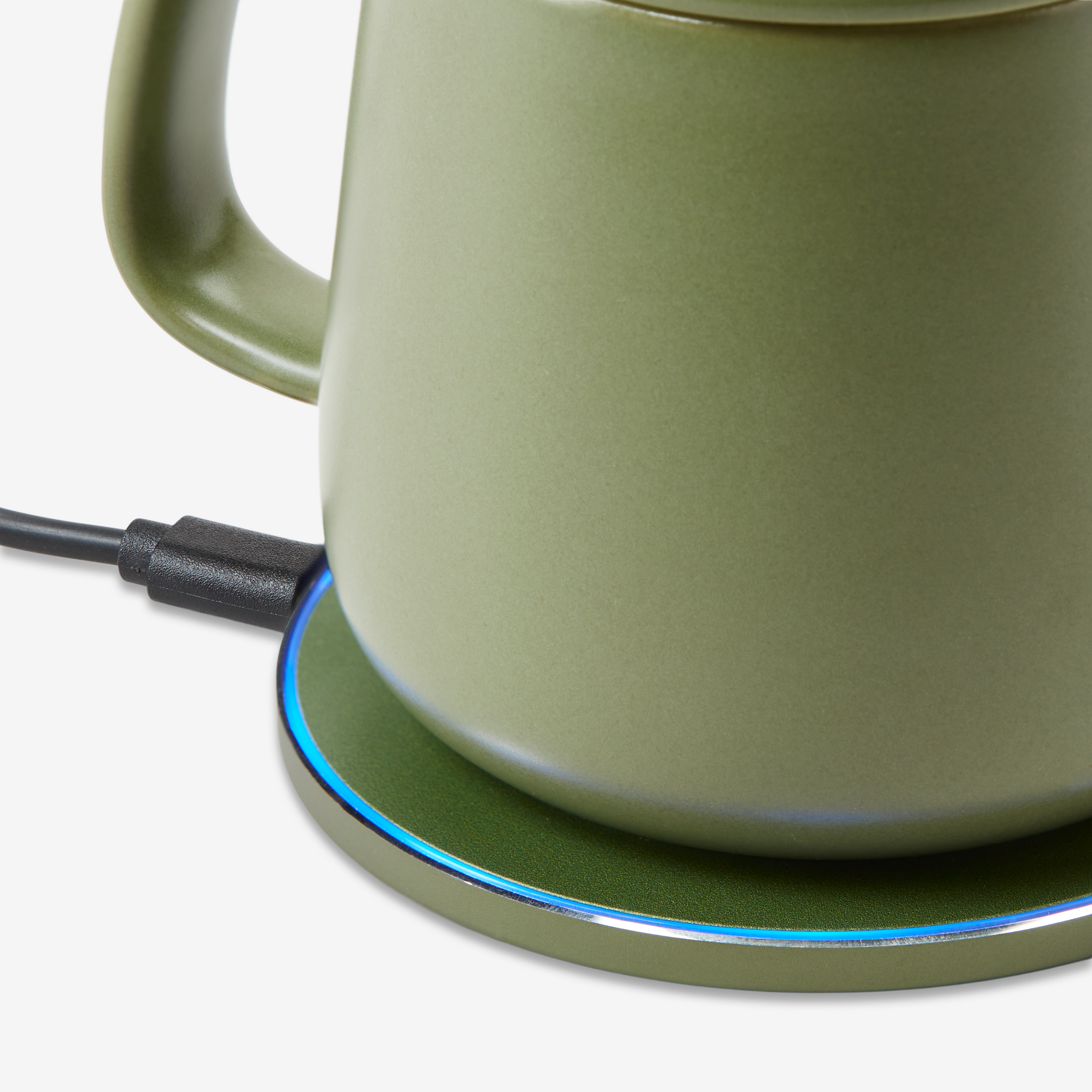 Ui Mug & Heater / Wireless Charger Set - Black Walnut